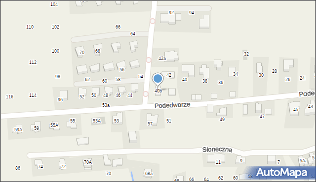Mogilany, Podedworze, 40b, mapa Mogilany