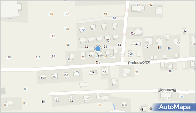 Mogilany, Podedworze, 48, mapa Mogilany