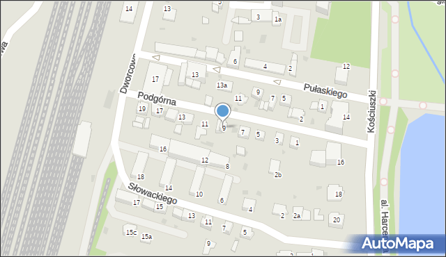 Mogilno, Podgórna, 9, mapa Mogilno