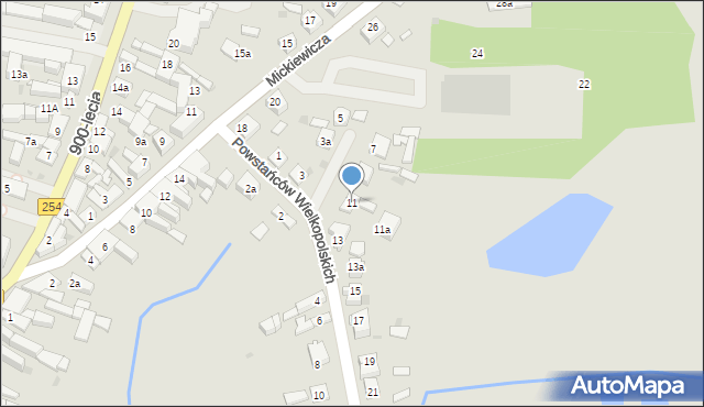 Mogilno, Powstańców Wielkopolskich, 11, mapa Mogilno