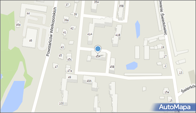 Mogilno, Powstańców Wielkopolskich, 45A, mapa Mogilno
