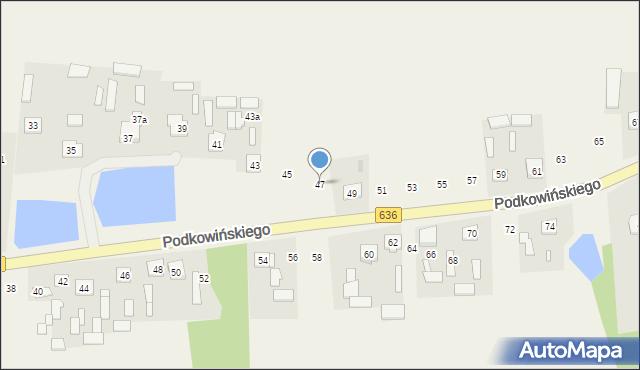 Mokra Wieś, Podkowińskiego Władysława, 47, mapa Mokra Wieś