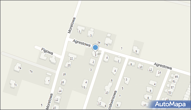 Mokronos Dolny, Poziomkowa, 1, mapa Mokronos Dolny