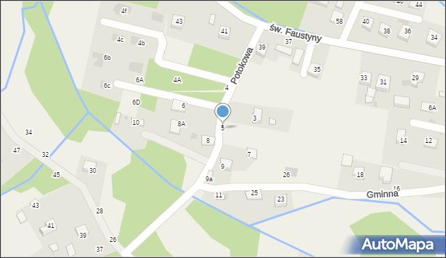 Mokrzyska, Potokowa, 5, mapa Mokrzyska