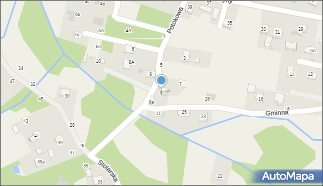 Mokrzyska, Potokowa, 9, mapa Mokrzyska