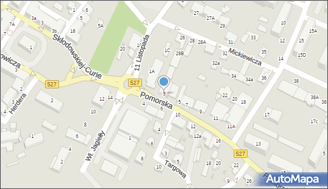 Morąg, Pomorska, 3, mapa Morąg