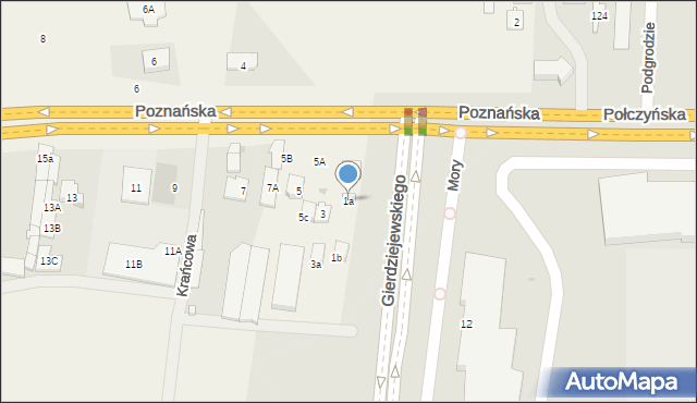Mory, Poznańska, 1a, mapa Mory