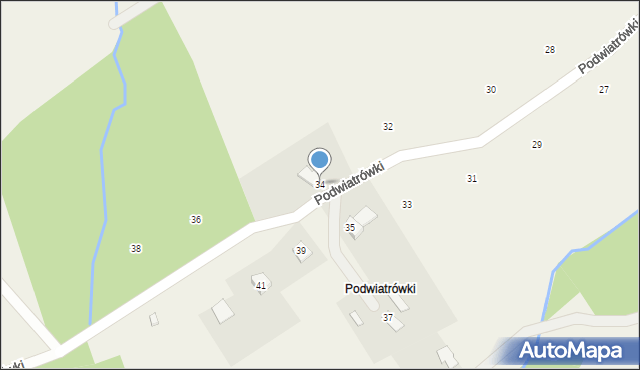 Moszczenica, Podwiatrówki, 34, mapa Moszczenica