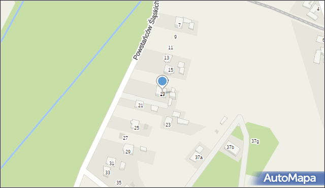 Moszna, Powstańców Śląskich, 19, mapa Moszna