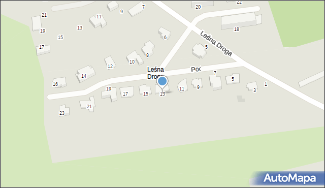 Mrągowo, Podmiejska, 13, mapa Mrągowo