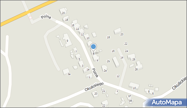 Mrągowo, Polna, 6, mapa Mrągowo