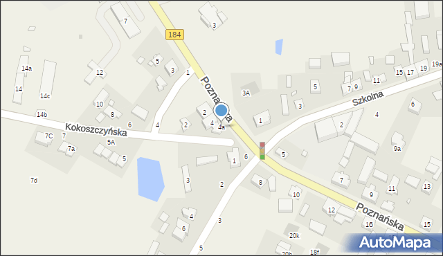Mrowino, Poznańska, 4a, mapa Mrowino