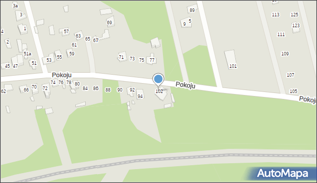 Mrozy, Pokoju, 102, mapa Mrozy