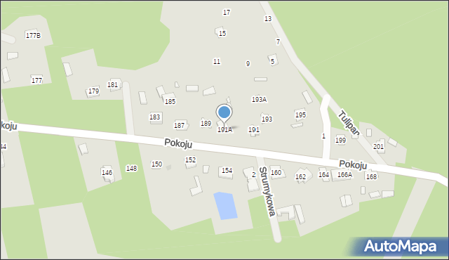 Mrozy, Pokoju, 191A, mapa Mrozy