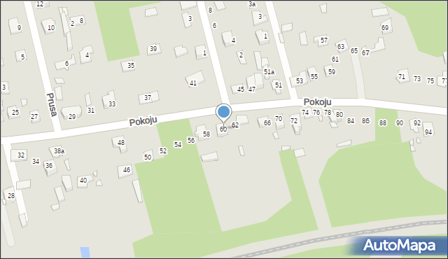 Mrozy, Pokoju, 60, mapa Mrozy