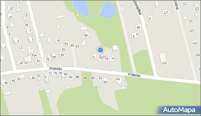 Mrozy, Pokoju, 73, mapa Mrozy