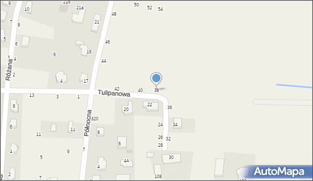 Mścice, Północna, 38, mapa Mścice