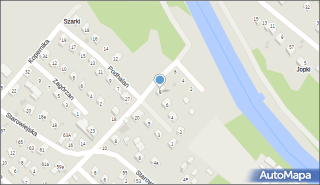 Mszana Dolna, Podhalan, 8, mapa Mszana Dolna