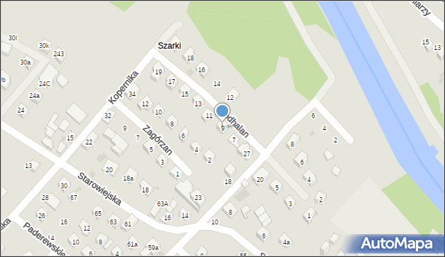 Mszana Dolna, Podhalan, 9, mapa Mszana Dolna