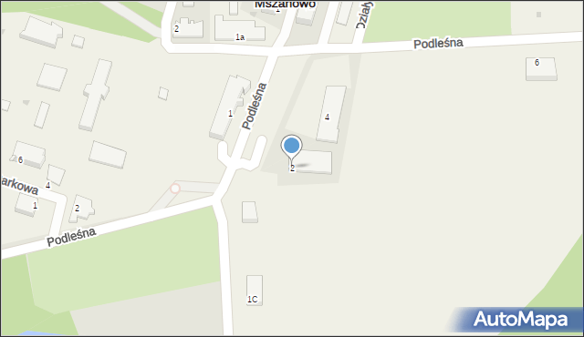 Mszanowo, Podleśna, 2, mapa Mszanowo