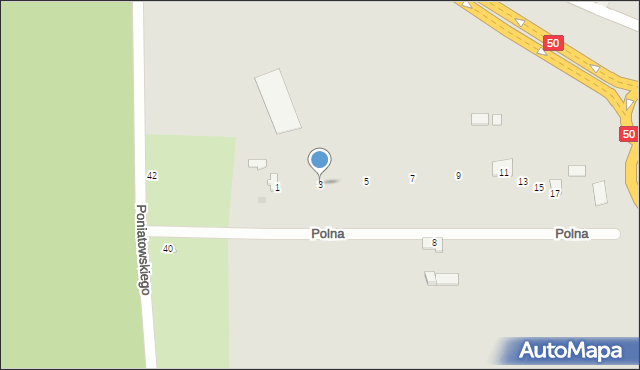 Mszczonów, Polna, 3, mapa Mszczonów