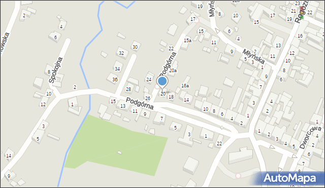 Murowana Goślina, Podgórna, 20, mapa Murowana Goślina