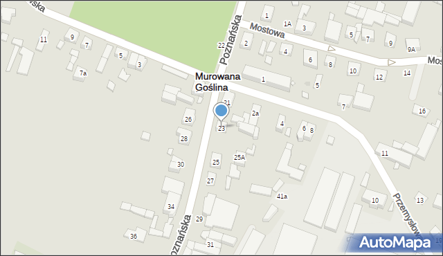 Murowana Goślina, Poznańska, 23, mapa Murowana Goślina