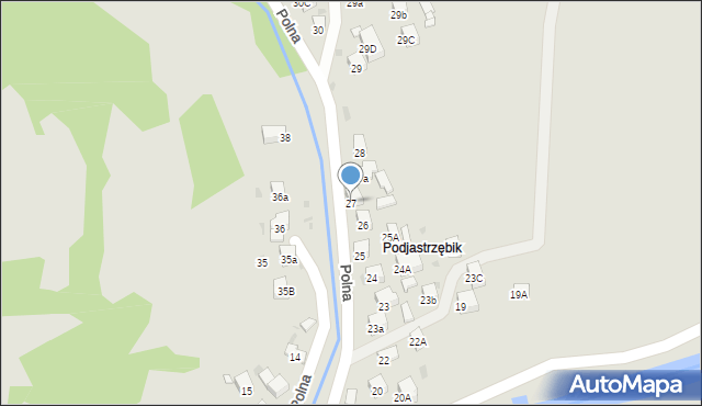 Muszyna, Polna, 27, mapa Muszyna