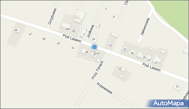 Myjomice, Pod Lasem, 37, mapa Myjomice