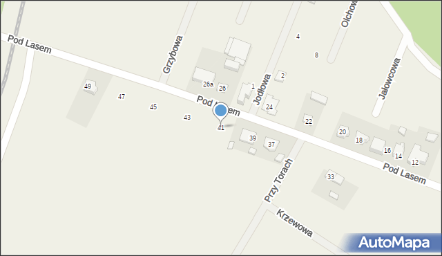 Myjomice, Pod Lasem, 41, mapa Myjomice
