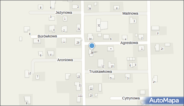 Myjomice, Poziomkowa, 28, mapa Myjomice