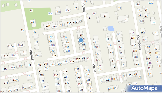 Mysiadło, Polna, 19O, mapa Mysiadło