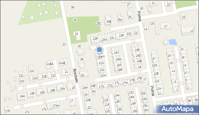 Mysiadło, Polna, 21P, mapa Mysiadło