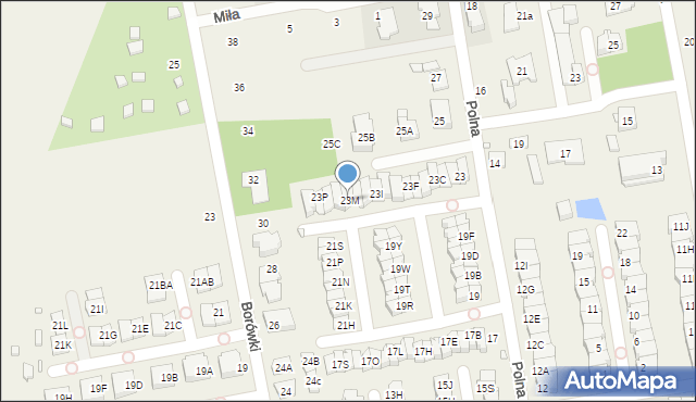 Mysiadło, Polna, 23M, mapa Mysiadło