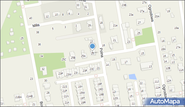 Mysiadło, Polna, 25, mapa Mysiadło