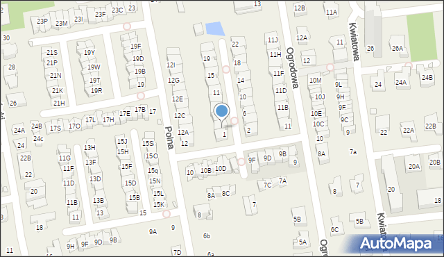 Mysiadło, Polnych Kwiatów, 3, mapa Mysiadło