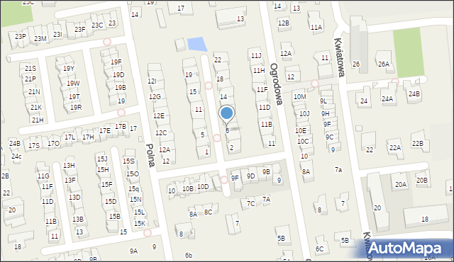 Mysiadło, Polnych Kwiatów, 6, mapa Mysiadło