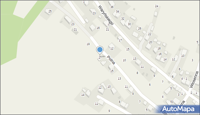 Myślachowice, Polna, 17, mapa Myślachowice