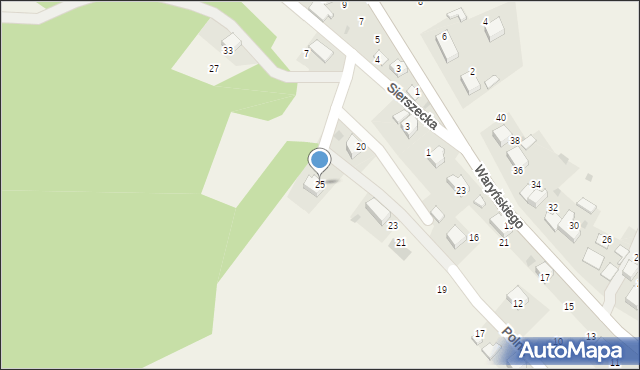 Myślachowice, Polna, 25, mapa Myślachowice