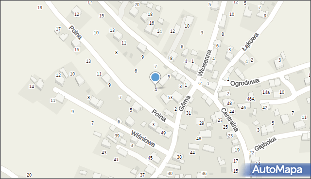 Myślachowice, Polna, 4, mapa Myślachowice