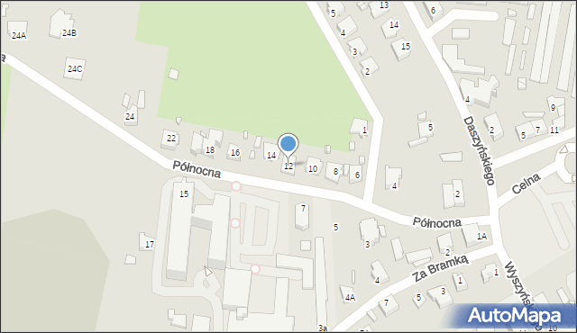 Myślibórz, Północna, 12, mapa Myślibórz