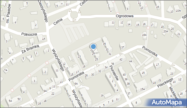 Myślibórz, Pomorska, 27, mapa Myślibórz