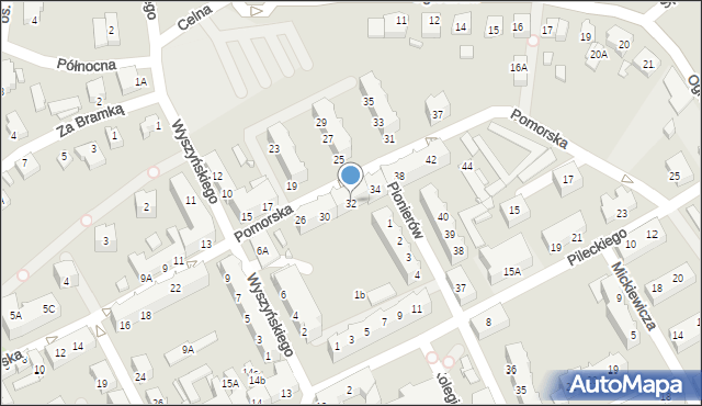 Myślibórz, Pomorska, 32, mapa Myślibórz