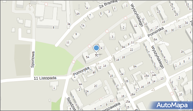 Myślibórz, Pomorska, 5C, mapa Myślibórz