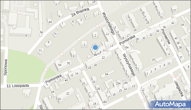 Myślibórz, Pomorska, 9A, mapa Myślibórz