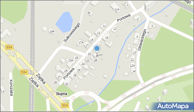 Mysłowice, Portowa, 16, mapa Mysłowice