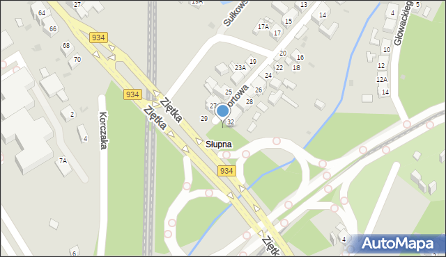Mysłowice, Portowa, 34, mapa Mysłowice