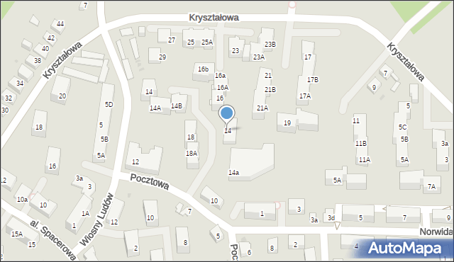 Mysłowice, Pocztowa, 14, mapa Mysłowice