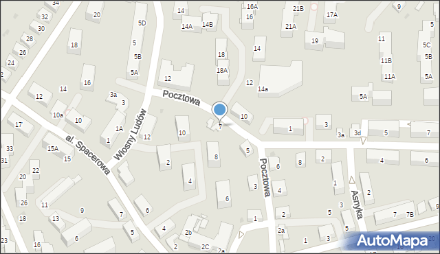 Mysłowice, Pocztowa, 7, mapa Mysłowice
