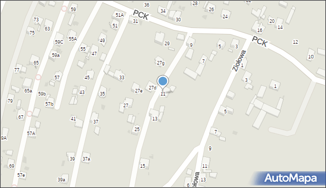 Mysłowice, Polskiego Czerwonego Krzyża, 11, mapa Mysłowice